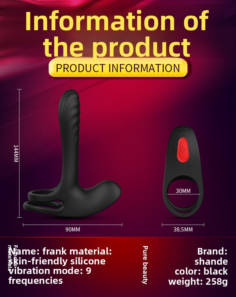 Locking Semen Ring Double Ring Three-Point Unisex Masturbator Silicone Insertable Vibrating Ring
