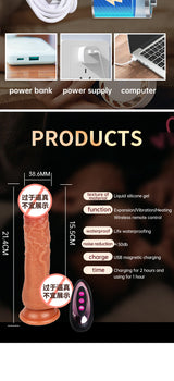 Electric Female Realistic Dildo Silicone Thick Vibrator Masturbator Female Sex Toys