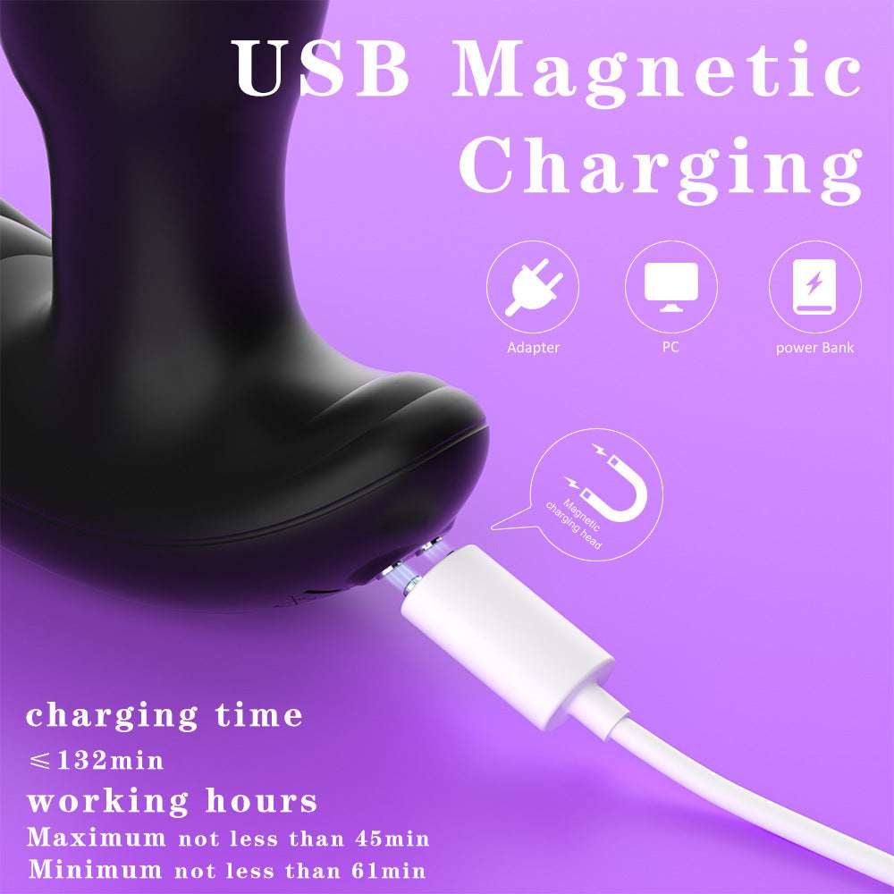 360°Rotating Bead Anal Plug Sex Toy Remote Control Vibrating Anal Plug