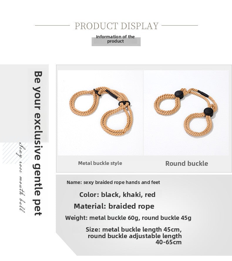 Adjustable Cotton Rope Handcuffs for Women, Wearable Props for Adults, Rope Art Hand and Foot Cuffs