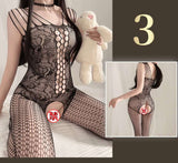 Sexy Lingerie Open Crotch Passion Set Transparent Temptation Sexy Stockings One-piece Fishnet Uniform