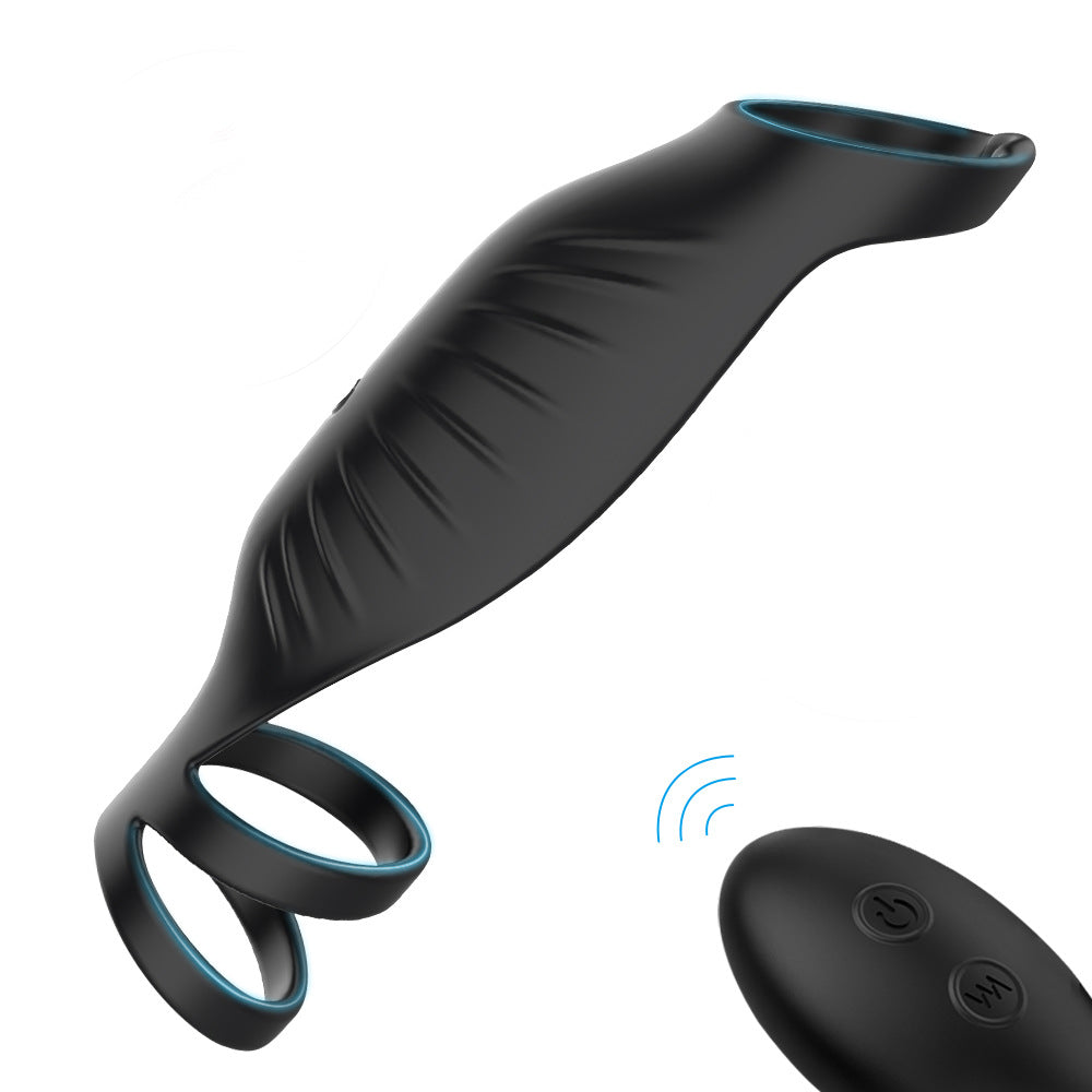 Anillo vibrador doble para bloqueo de semen, juguetes sexuales de resonancia, masturbador unisex, anillo doble para bloqueo de semen. 