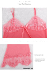 Sexy Lingerie for Women Plus Size See-through Temptation Strap Sexy Lace Nightdress Sleepwear Emotional Supplies Set