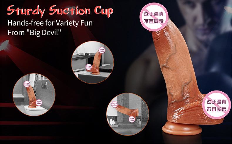 Cross-Border Hot-Selling Female Fake Penis Masturbator Giant Big Devil Realistic Dildo Extra Large Manual Dildo