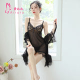 Sexy Lingerie for Women Plus Size See-through Temptation Strap Sexy Lace Nightdress Sleepwear Emotional Supplies Set