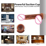 Pene artificial de silicona, eléctrico, telescópico, de piel suave, masturbador femenino realista, pene falso, juguetes sexuales para adultos. 