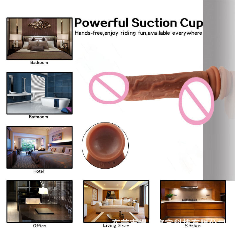 Pene artificial de silicona, eléctrico, telescópico, de piel suave, masturbador femenino realista, pene falso, juguetes sexuales para adultos. 