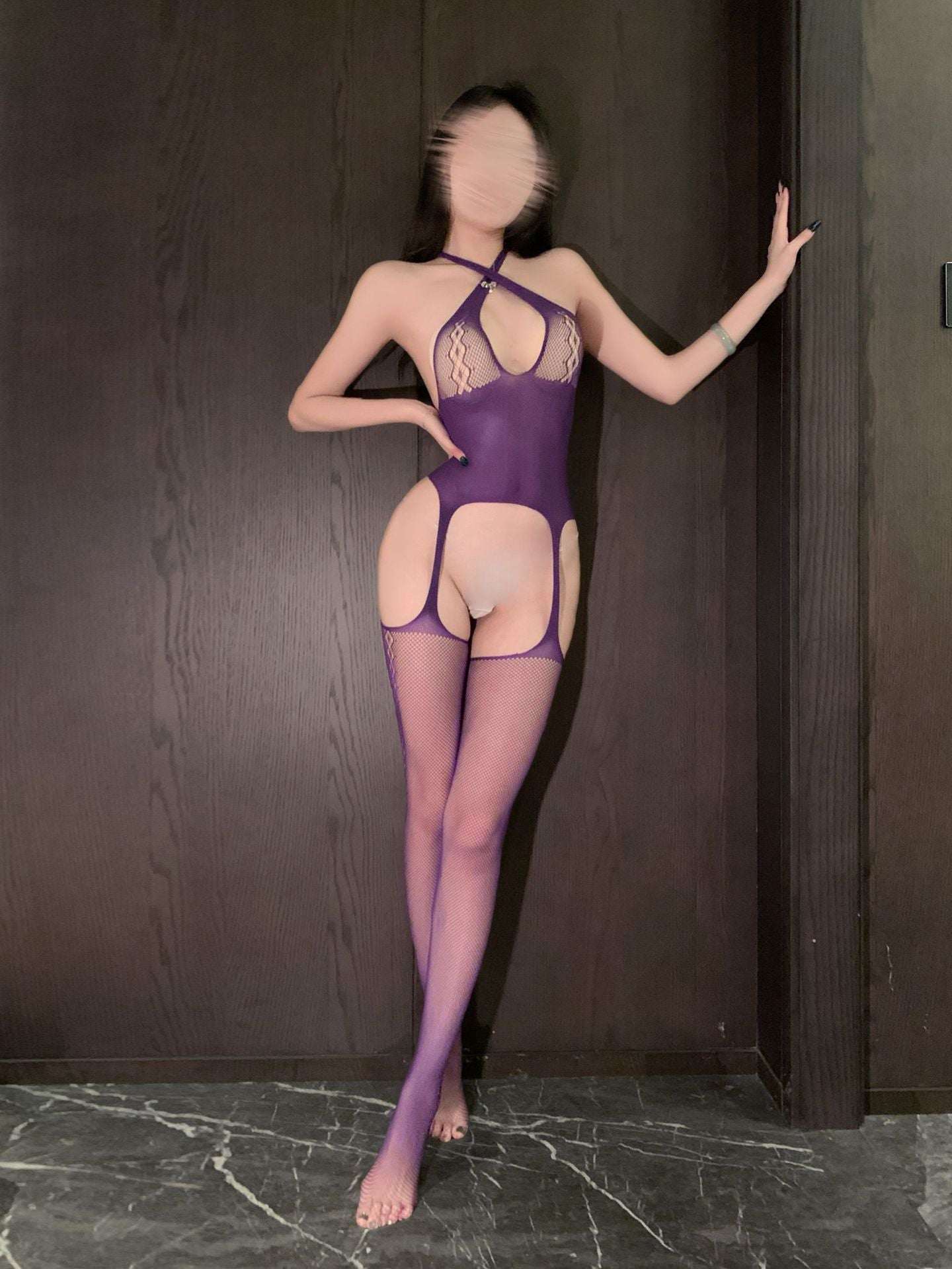 Sexy Lingerie Vintage Jacquard Mesh Bodysuit Slim Fit Temptation No-Need-Remove Lace See-Through Hollow Out M126