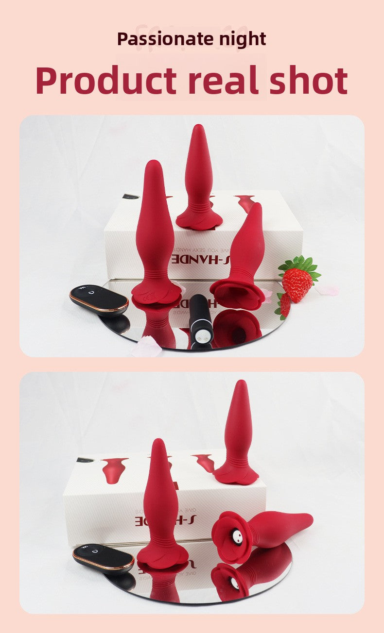 Tapón anal vibrador con control remoto para exteriores, juguete femenino, conjunto de tres piezas, productos para adultos, juguetes sexuales anales, tapones anales para la parte trasera. 
