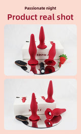 Tapón anal vibrador con control remoto para exteriores, juguete femenino, conjunto de tres piezas, productos para adultos, juguetes sexuales anales, tapones anales para la parte trasera. 