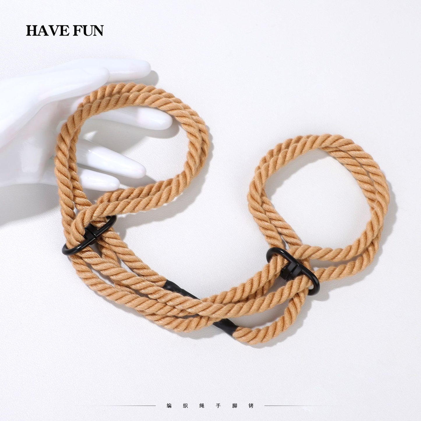 Adjustable Cotton Rope Handcuffs for Women, Wearable Props for Adults, Rope Art Hand and Foot Cuffs