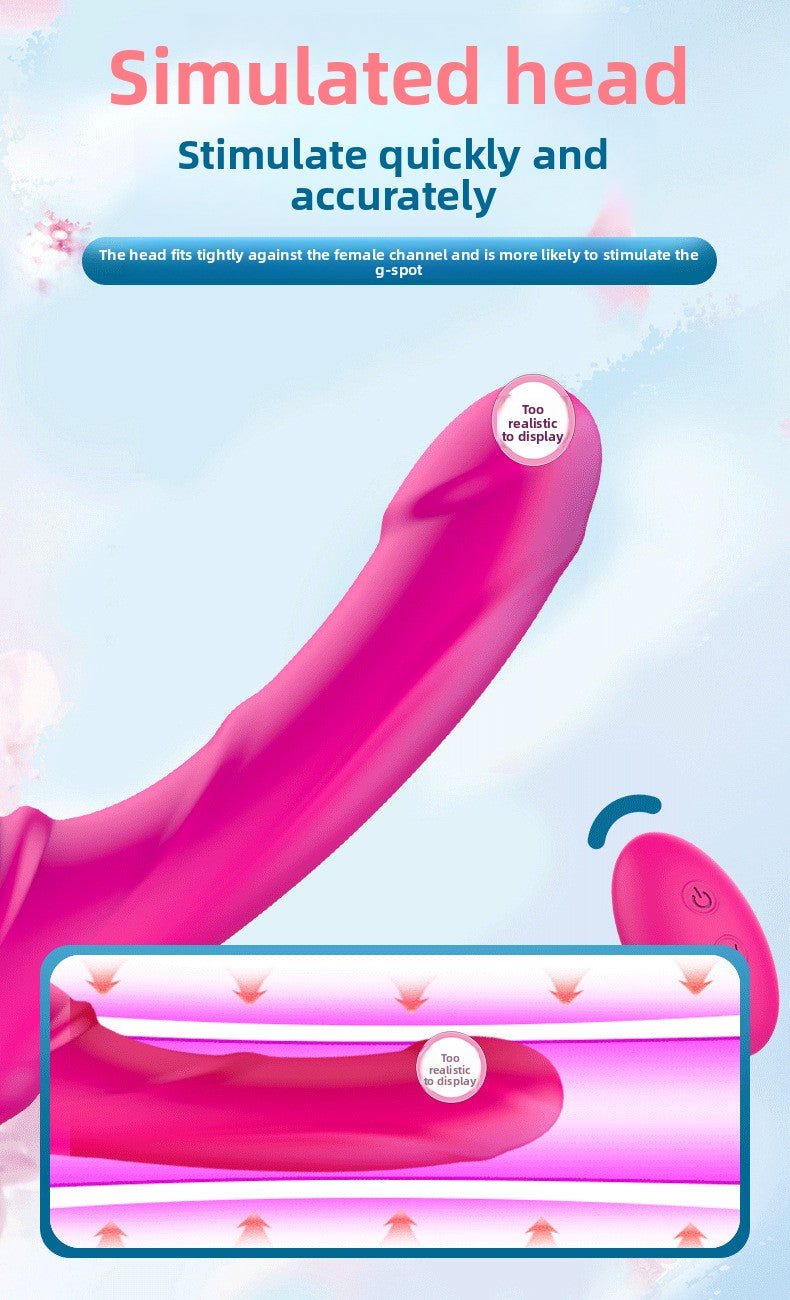 Lesbian Remote Control Vibrator Soft Silicone Double-Headed Lesbian Wand Female Sex Toys Masturbator