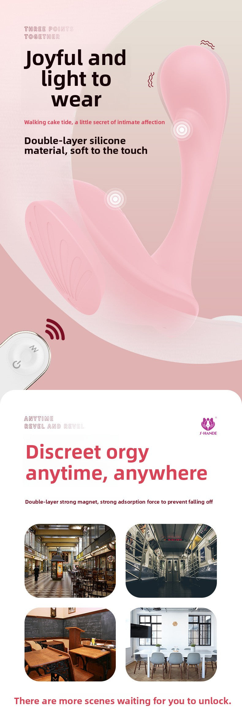 Remote Control Vibrator for Women, Wearable Adult Sex Toy, Invisible Wearable Vibrator for Underwear, Wearable Outside, Non-Virginity