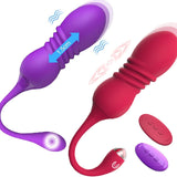 Huevo vibrador telescópico con control remoto inalámbrico para mujeres, masajeador vibratorio de silicona, juguetes sexuales para adultos