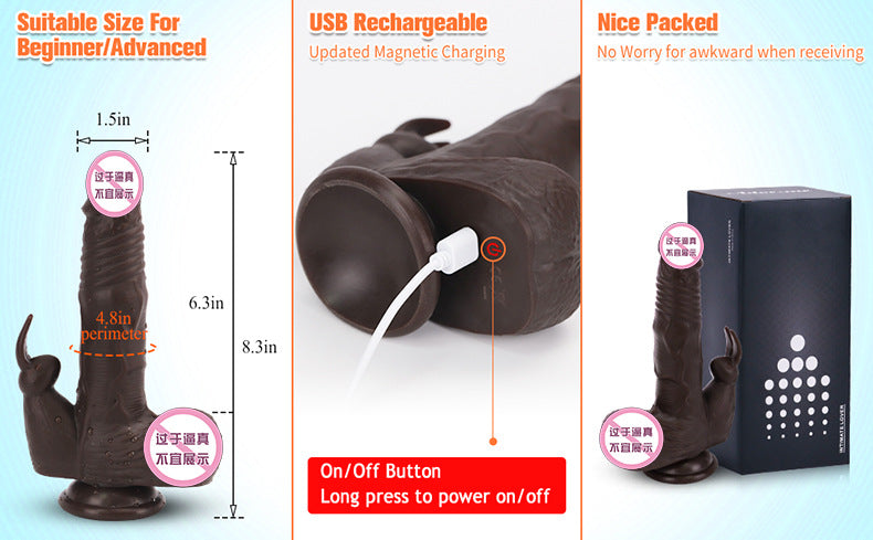 Consolador realista de pene falso eléctrico, telescópico, vibrador de silicona líquida, masturbador femenino, juguetes sexuales para adultos 
