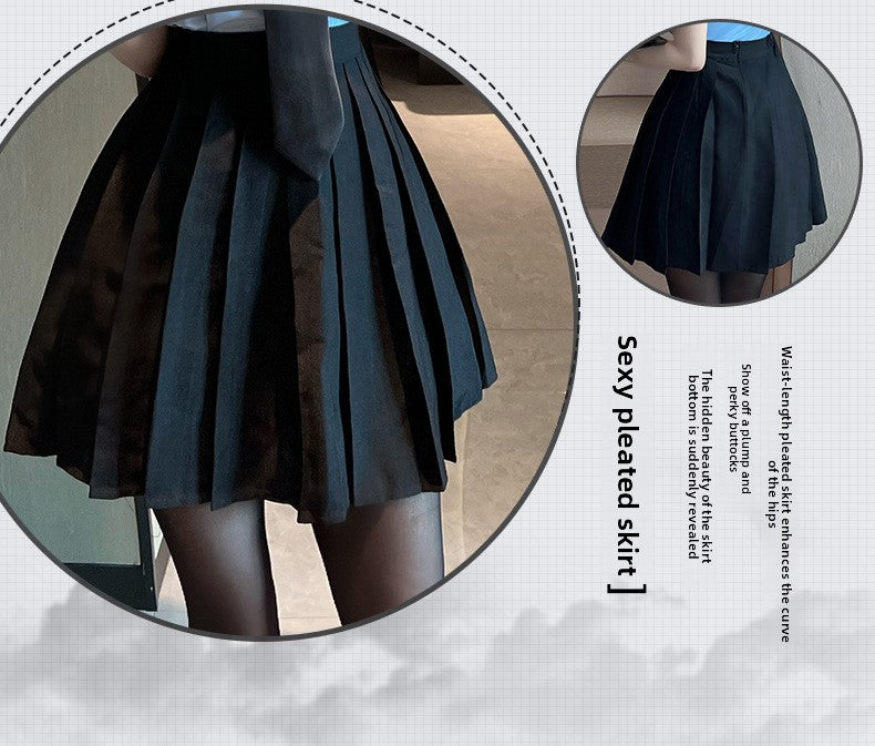 Sexy Lingerie Sexy Cop Blue Temptation Pleated Skirt Role Play Set 5634