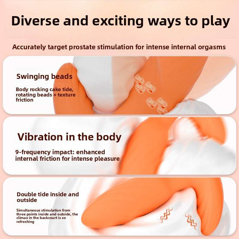 360°Rotating Bead Anal Plug Sex Toy Remote Control Vibrating Anal Plug