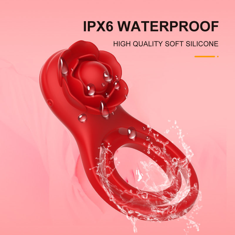 New Wireless Remote Control APP Rose Locking Semen Ring Male and Female Couples Share Vibrating Ring Adult Sex Toys