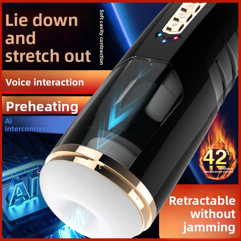 Fully Automatic Telescopic Aircraft Cup Electric Heating Male Masturbation Penis Trainer Adult Sex Toys