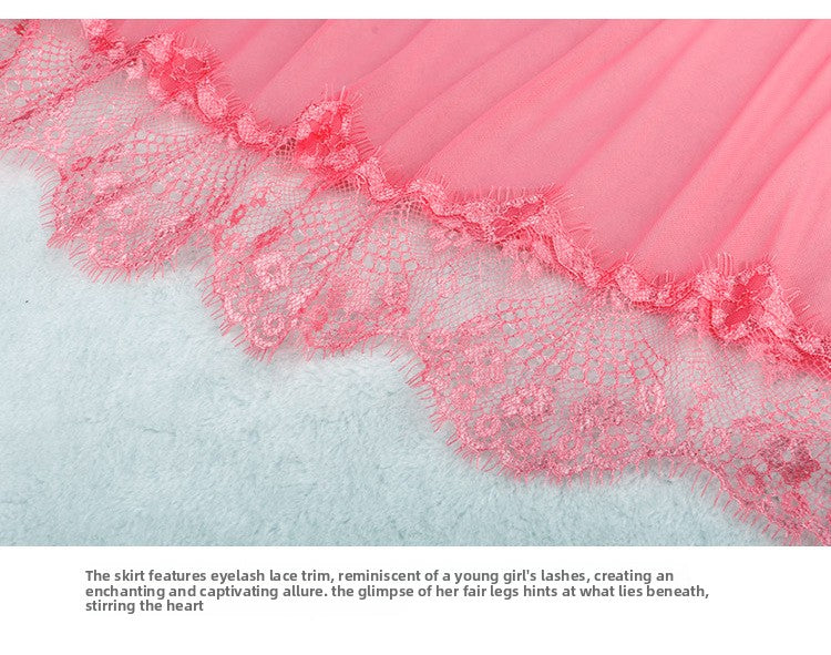 Sexy Lingerie for Women Plus Size See-through Temptation Strap Sexy Lace Nightdress Sleepwear Emotional Supplies Set