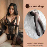 Sexy Lingerie Lace See-through Open Chest Hot Open Crotch No Need to Take Off Backless Teasing Bodysuit 5613