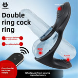 Double Ring Lock Semen Ring Vibration Couple Resonance Male Wearable Masturbator Clitoral Stimulation Adult Sex Toys