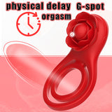 New Wireless Remote Control APP Rose Locking Semen Ring Male and Female Couples Share Vibrating Ring Adult Sex Toys