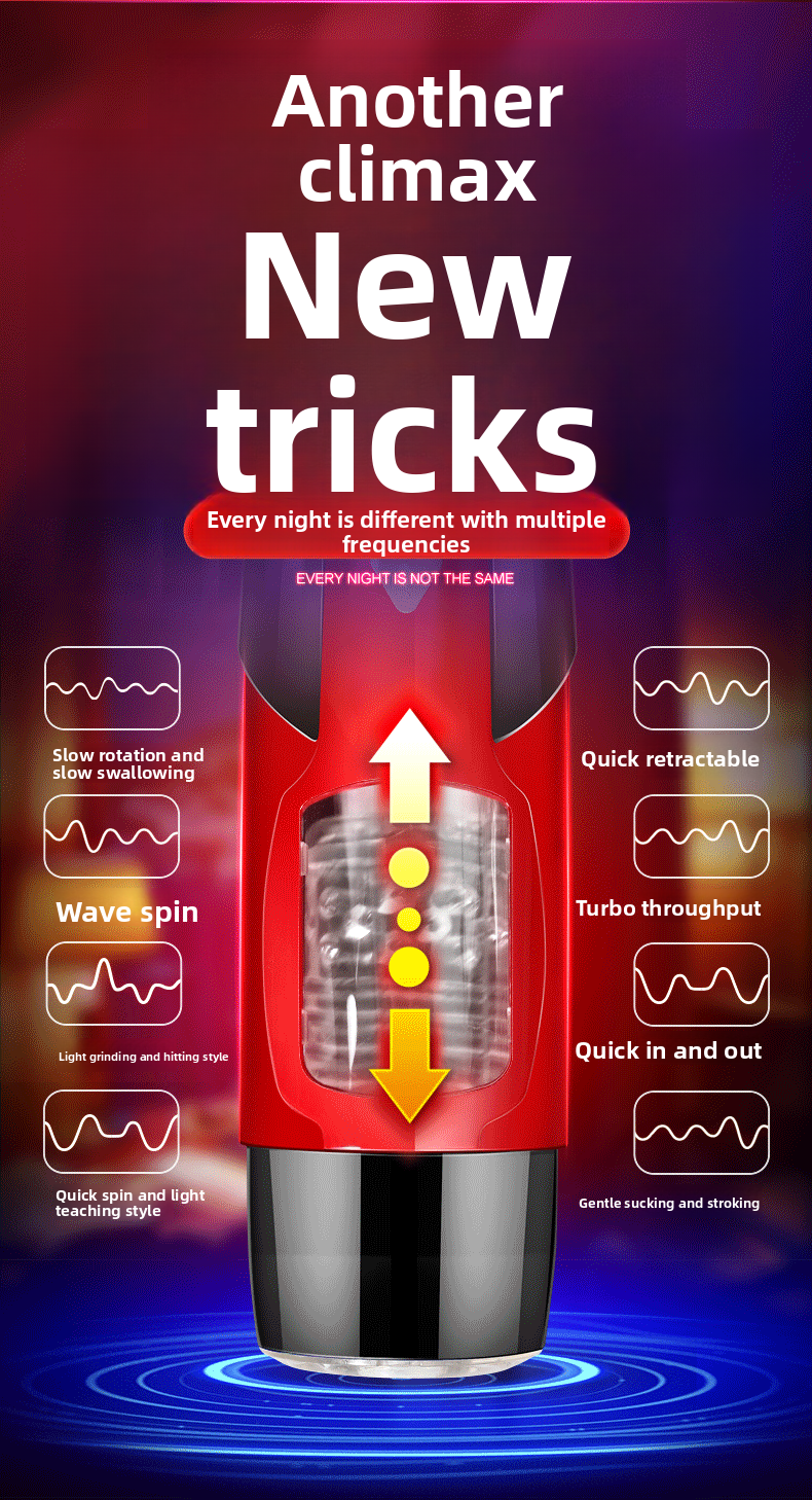 Dark Knight Electric Fully Automatic Telescopic Rotating Sound Silicone Aircraft Cup Exerciser Adult Sex Toys