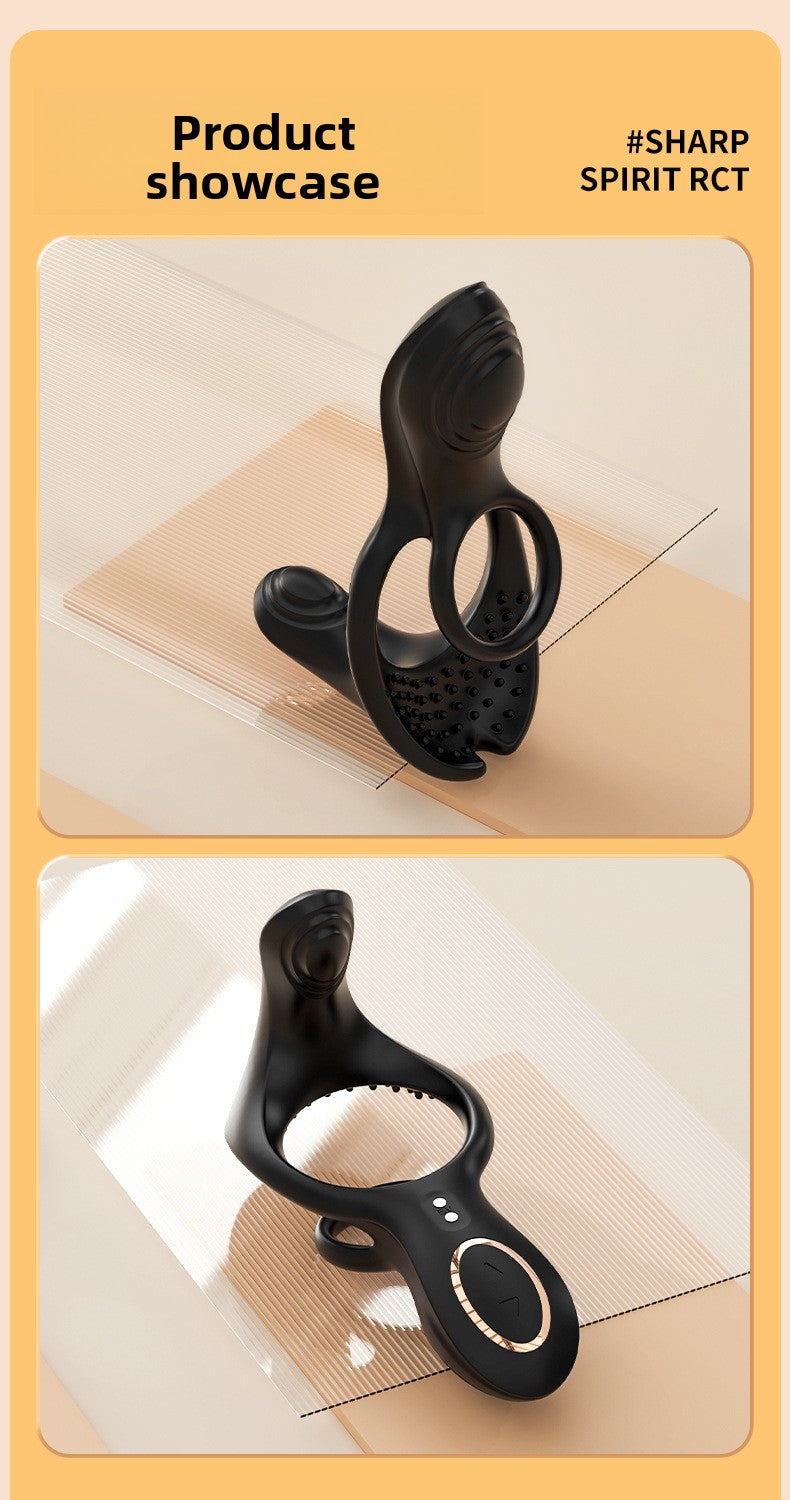 Double Ring Locking Semen Ring Vibration Wireless Remote Control Resonance Locking Semen Ring Perineum Unisex Orgasm