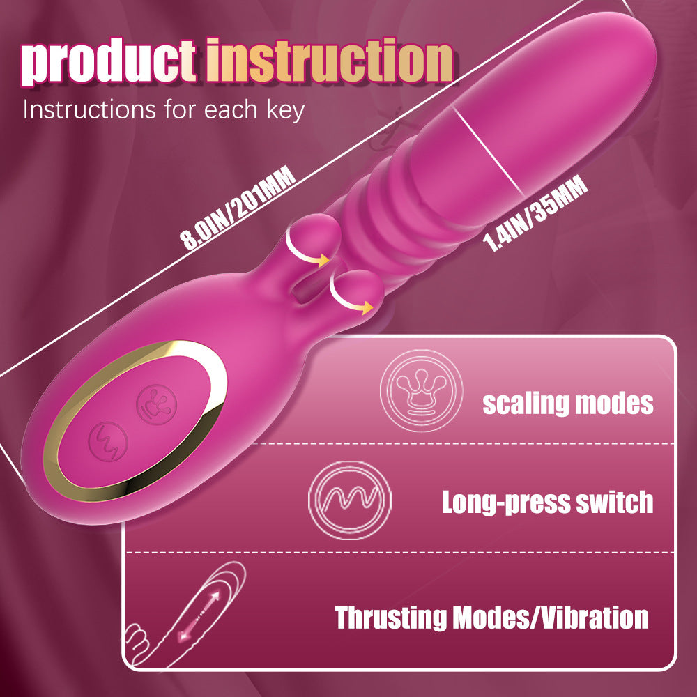 Kneading Vibrator Insertable Telescopic Female Masturbator Adult Toy Sex Product Vibrator for Women Strong Vibration
