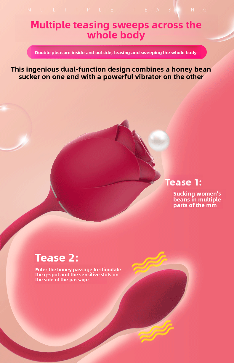 Sucking Double Vibrator Eternal Flower Vibrator Female Masturbator Breast Suction Teasing Vibrating Vibrator