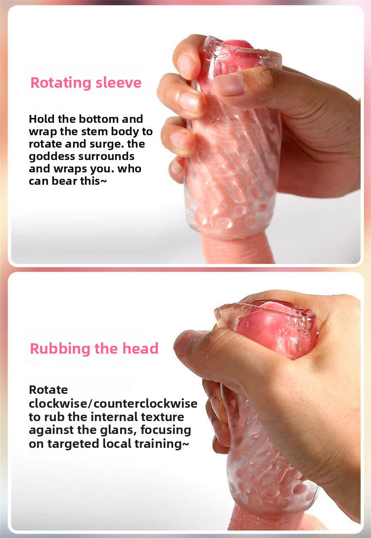 Adult sex toys transparent male masturbator penis exerciser