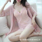 Sexy Lingerie for Women Plus Size See-through Temptation Strap Sexy Lace Nightdress Sleepwear Emotional Supplies Set
