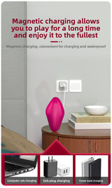 Magnetic Suction Wearable Vibrator for Women, Non-Intrusive Strong Vibration Double-Layer Silicone Female Masturbator, Erotic Vibrator