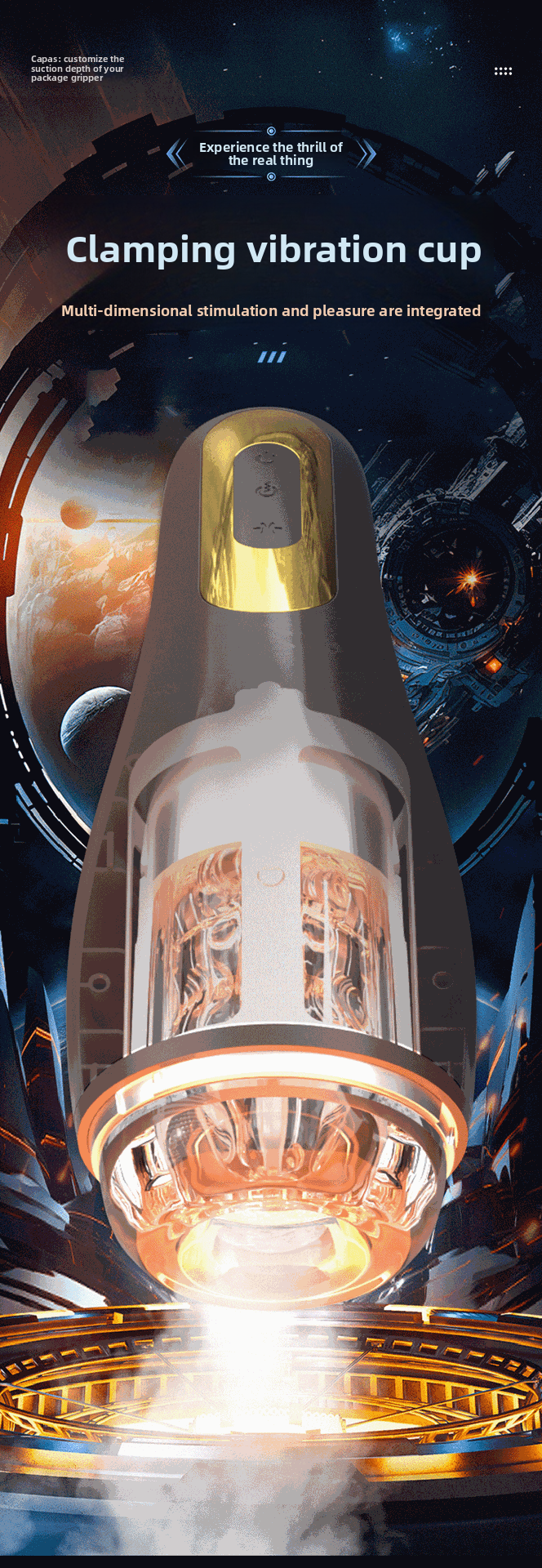 Adjustable Tightness Suction Cup Electric Fully Automatic Masturbator Adult Sex Toys Male Masturbation Clip Suction Cup