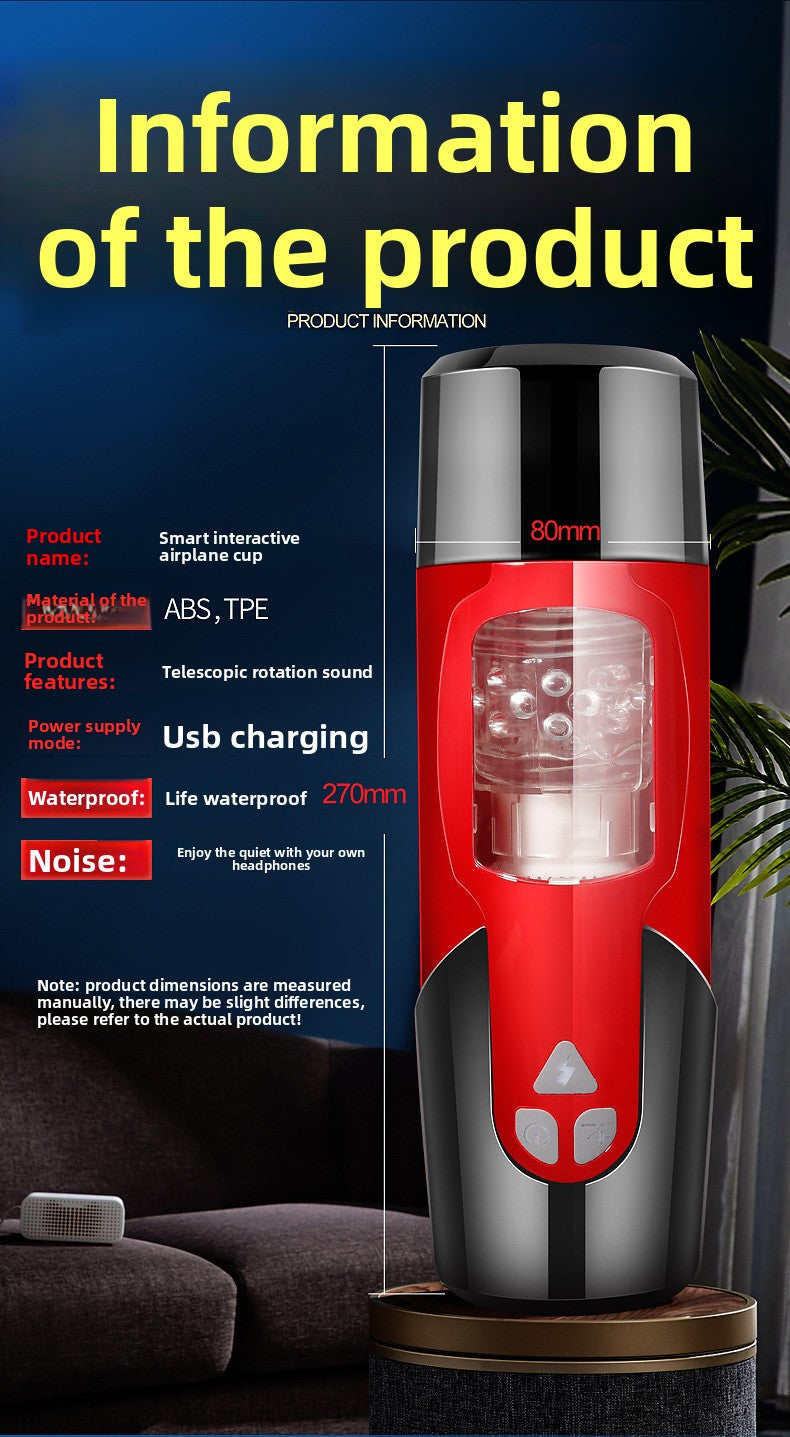 Dark Knight Electric Fully Automatic Telescopic Rotating Sound Silicone Aircraft Cup Exerciser Adult Sex Toys