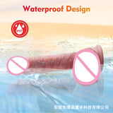 Consolador telescópico de silicona líquida de alta vibración realista y calentable, masturbador femenino, vibrador para diversión en pareja.