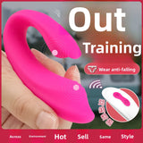 Remote Control Female Wearable Dual-Head Vibrating Silent Shared Masturbator for Couples Outdoor Wearable Vibrator