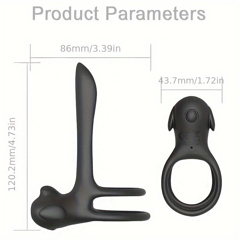 Male and Female Couple Resonance Delay Locking Semen Ring Double Ring Penis Sleeve Adult Sex Toys