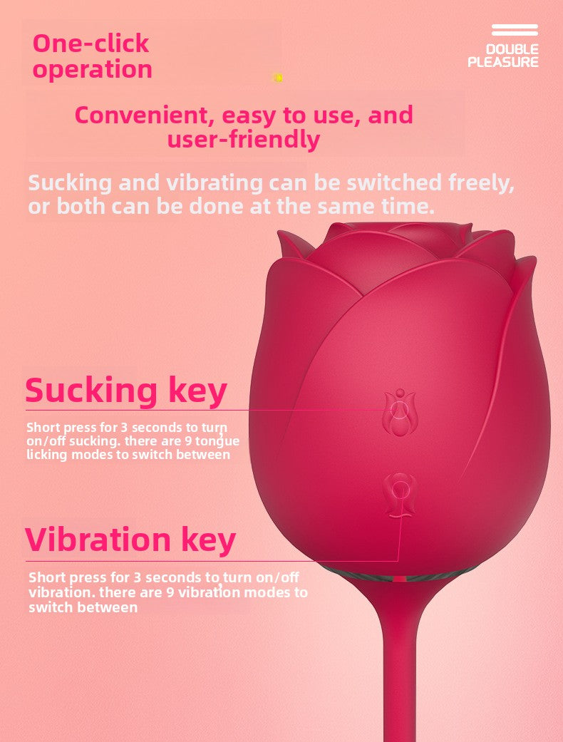 Sucking Double Vibrator Eternal Flower Vibrator Female Masturbator Breast Suction Teasing Vibrating Vibrator