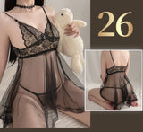 Sexy Lingerie Open Crotch Passion Set Transparent Temptation Sexy Stockings One-piece Fishnet Uniform