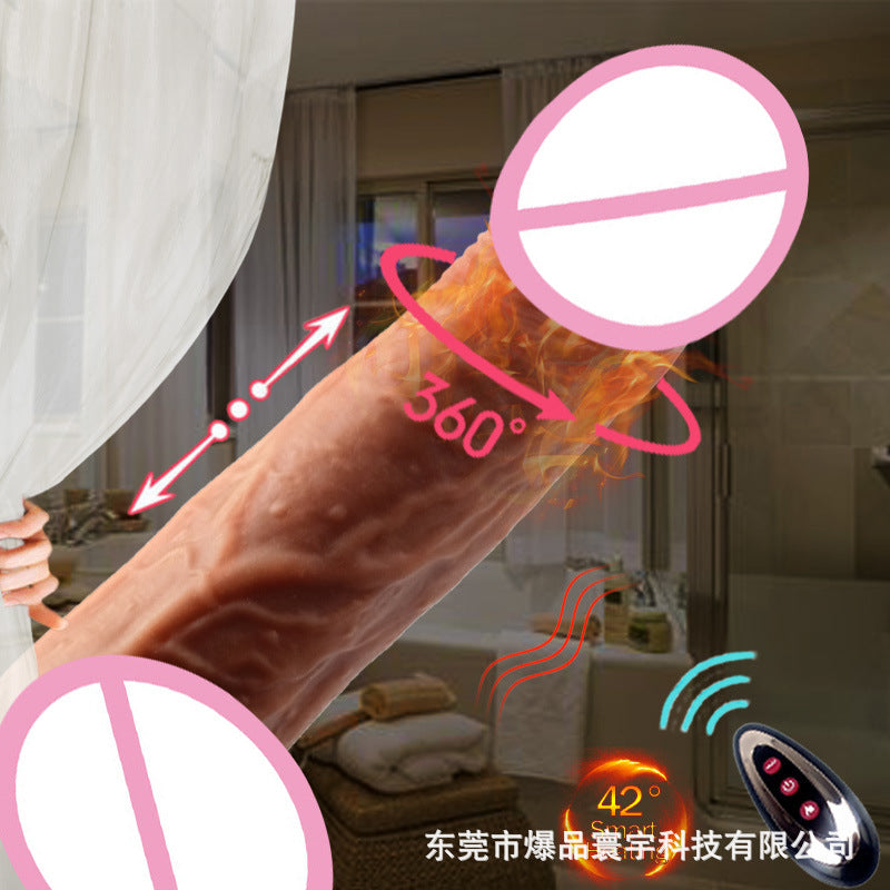 Pene artificial de silicona, eléctrico, telescópico, de piel suave, masturbador femenino realista, pene falso, juguetes sexuales para adultos. 