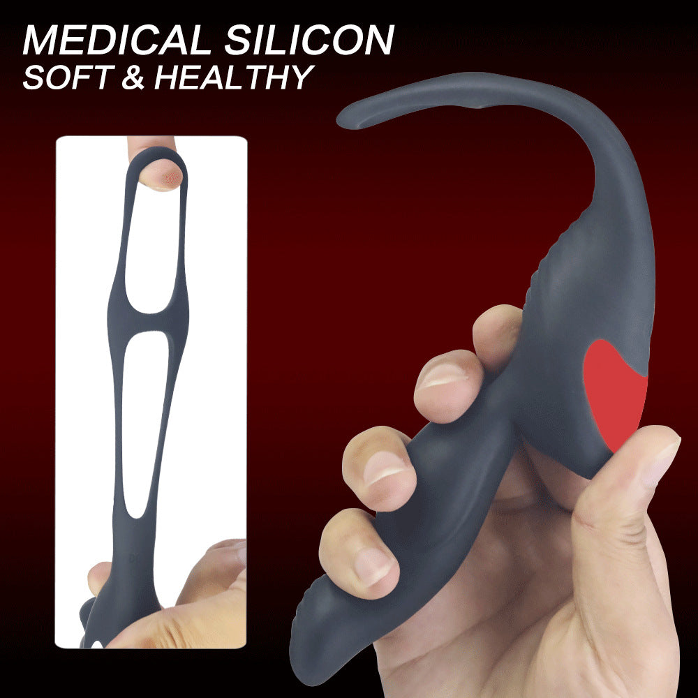 Remote Control Male Locking Semen Ring Penis Trainer Anal Plug Vibrating Ring Male Prostate Massager