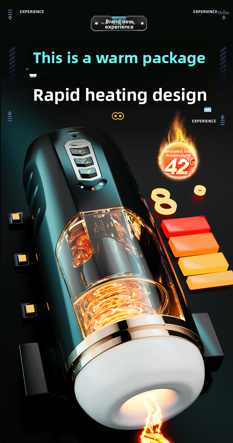 Fully Automatic Telescopic Aircraft Cup Electric Heating Male Masturbation Penis Trainer Adult Sex Toys