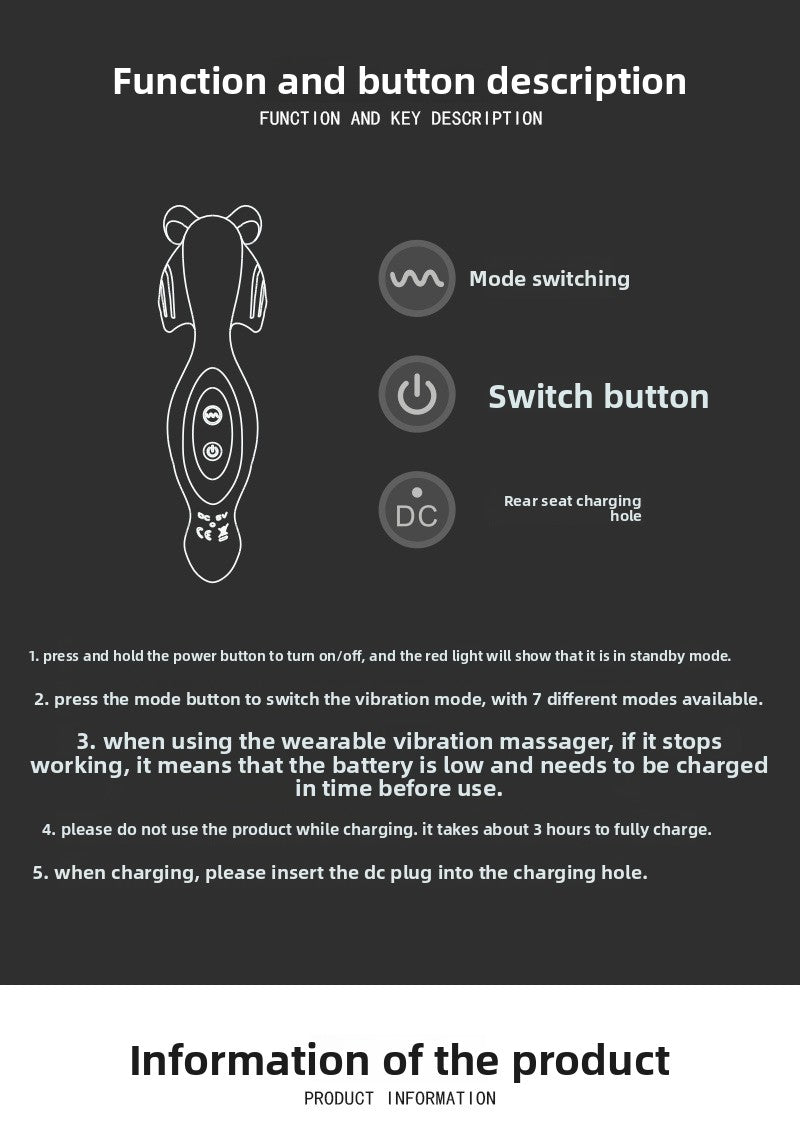 Sexual Fun Unisex Wearable Adult Product AV Vibrator Multiple Play Modes Wireless Remote Control