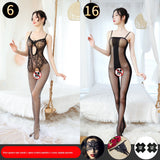 Sexy Lingerie Open Crotch Passion Set Transparent Temptation Sexy Stockings One-piece Fishnet Uniform