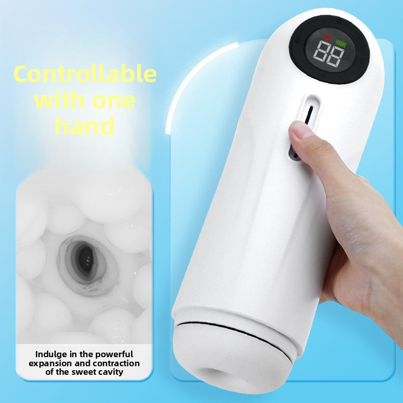 Fully Automatic Telescopic Vibrating Heating Aircraft Cup Male Masturbator Penis Exerciser Adult Sex Toys
