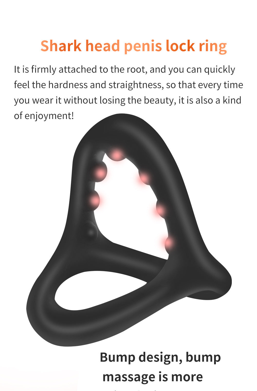 Shark Head Semen Locking Ring Liquid Silicone Male Wearable Prepuce Ring Resistant Ring Physical Delay Adult Products