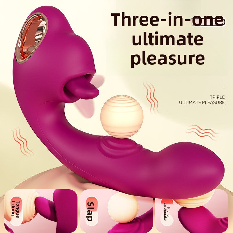 3-in-1 Tongue Licking Vibrator Sex Toy – Flapping G-Spot Motion