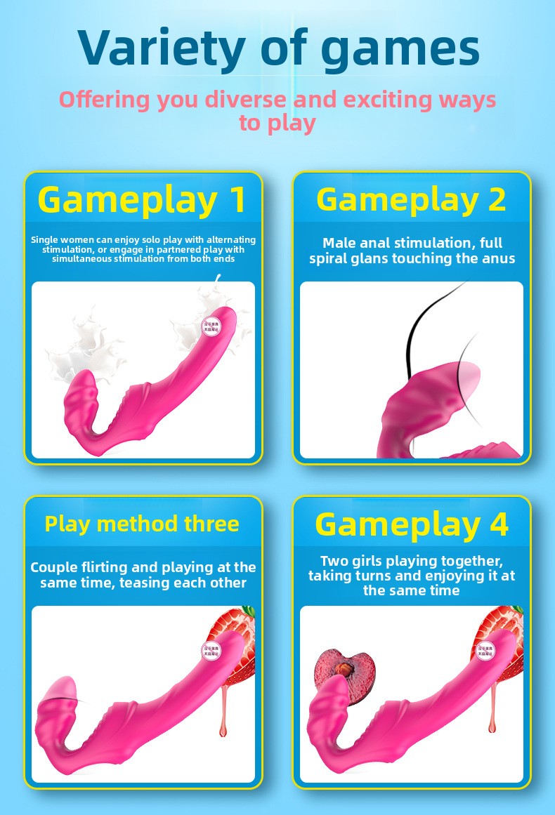 Lesbian Remote Control Vibrator Soft Silicone Double-Headed Lesbian Wand Female Sex Toys Masturbator